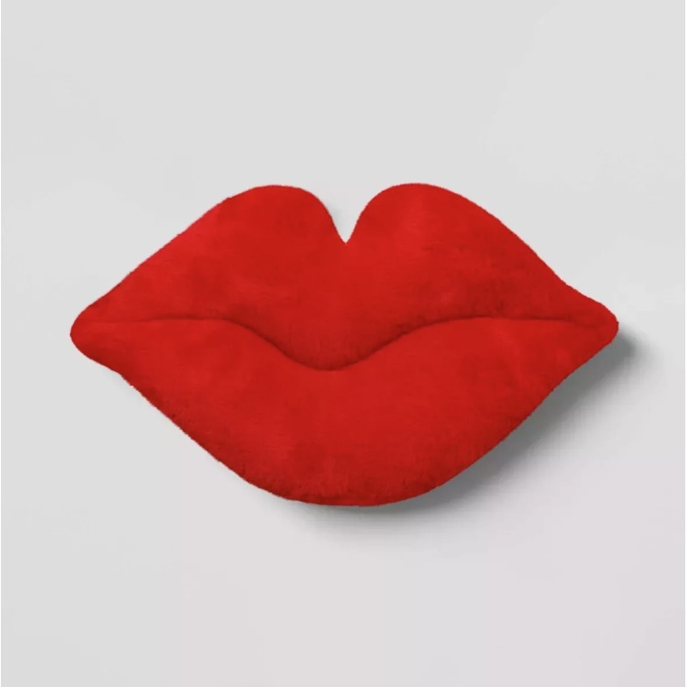 Target Room Essentials 10" x 18" Red Plush Lips Toss Pillow ~ Valentine 2025 NEW